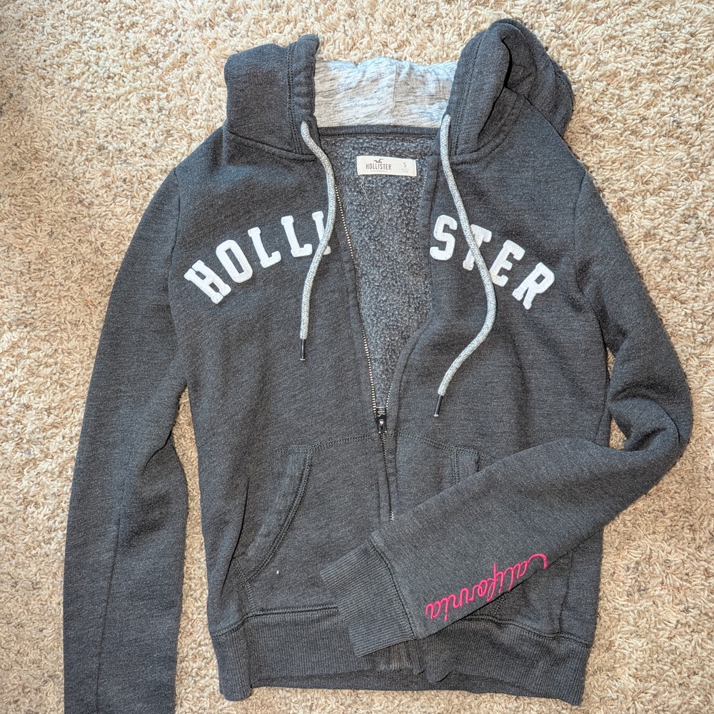 Hollister Charcoal Fleece Hoodie